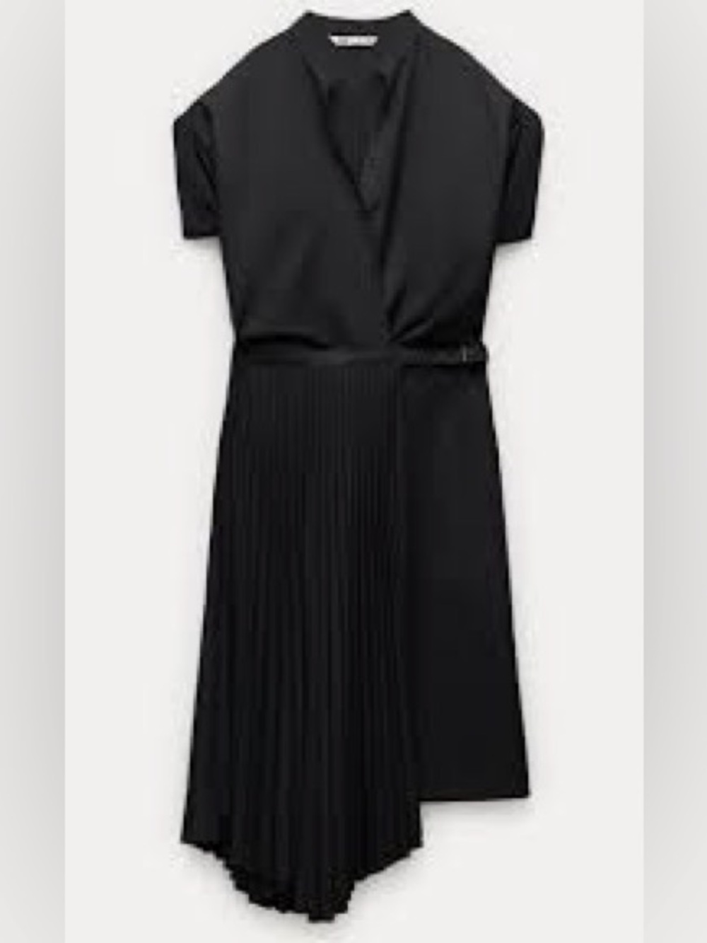 Zara Midi ZW collection asymmetrical black dress